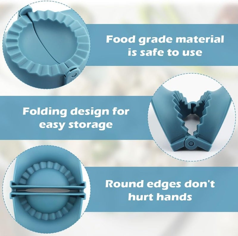 Ranjaner 3Pcs Dumpling Maker Press with 3 Dough Cutter and Stuffing Spoon, Pierogi Maker Press Empanadas Press Mold Set DIY Manual Wrapper for Stuffed Pierogi Pastelitos Wonton - Image 4